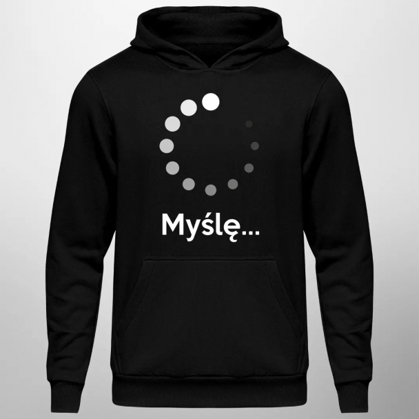 Myślę - męska bluza z nadrukiem dla informatyka