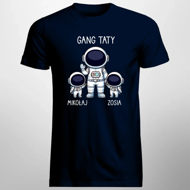 Gang taty - troje dzieci  - męska koszulka z nadrukiem