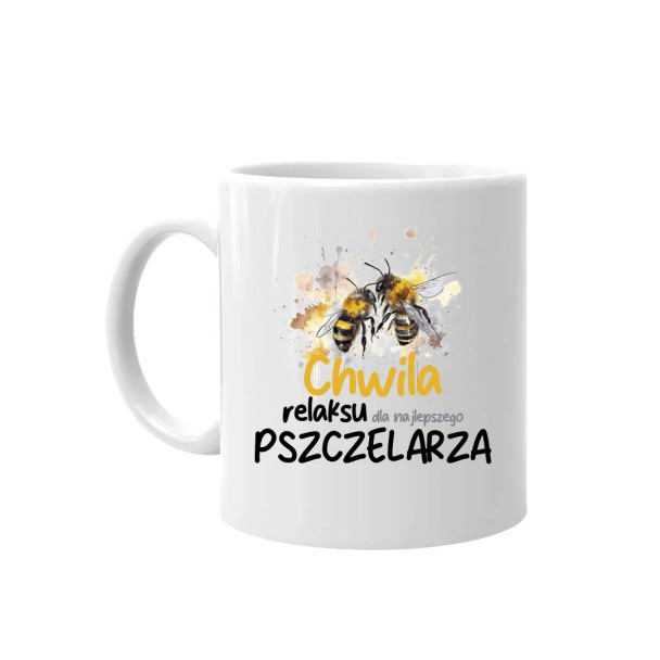 Chwila relaksu dla najlepszego pszczelarza - kubek z nadrukiem